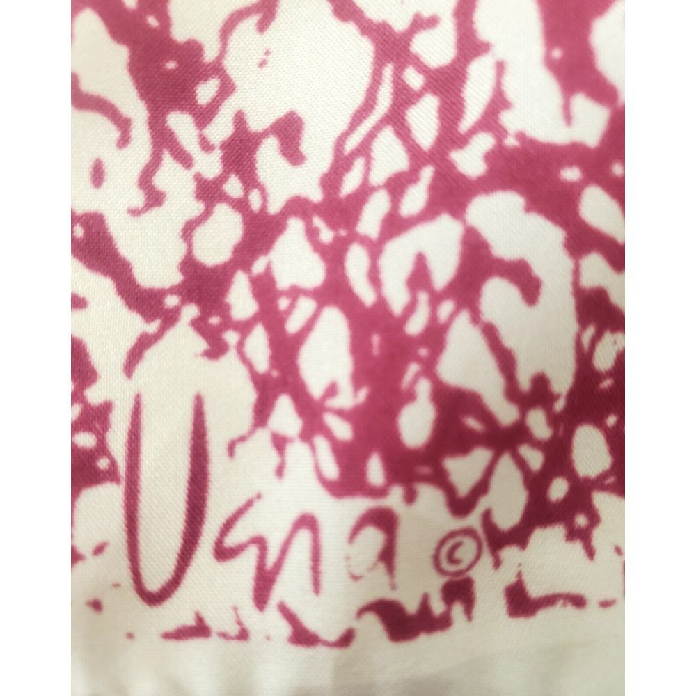 VTG Vera Scarf Burgundy / Tan Abstract Print Rectangle Japan Polyester Signed - Picture 7 of 9